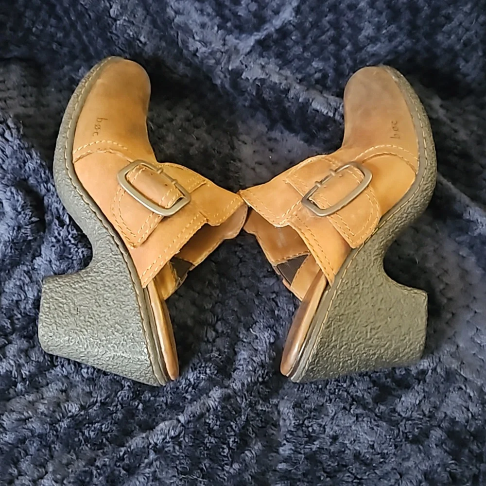 NEW BOC Born Clogs shoes Mules 9 COMFORT heel leather buckle Rustic Western - Picture 6 of 13